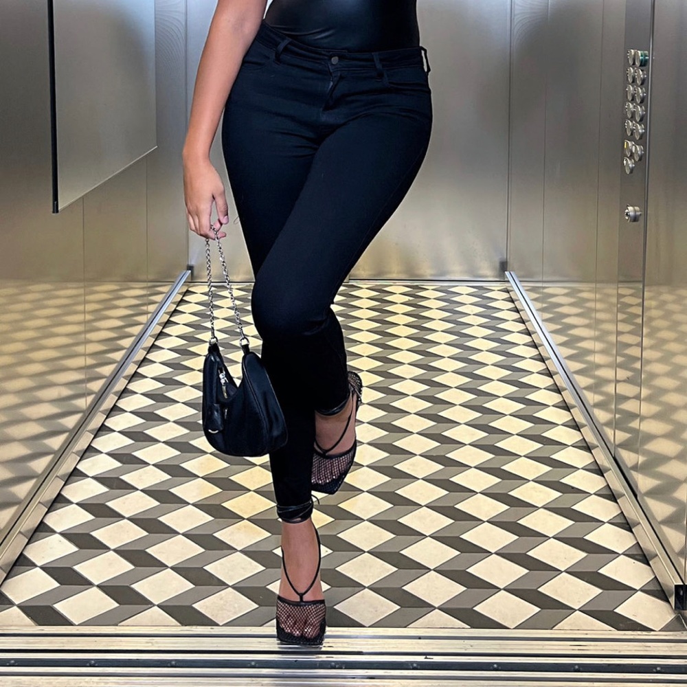 Black denim jeans